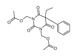 [3-(acetyloxymethyl)-5-ethyl-2,4,6-trioxo-5-phenyl-1,3-diazinan-1-yl]methyl acetate结构式