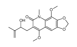 7-(2-hydroxy-3-methyl-but-3-enyl)-4,8-dimethoxy-5-methyl-5H-[1,3]dioxolo[4,5-g]quinolin-6-one Structure