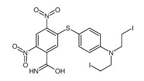 5-[4-[bis(2-iodoethyl)amino]phenyl]sulfanyl-2,4-dinitrobenzamide Structure