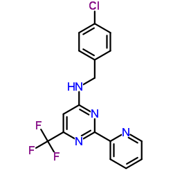 N-(4-Chlorobenzyl)-2-(2-pyridinyl)-6-(trifluoromethyl)-4-pyrimidinamine结构式