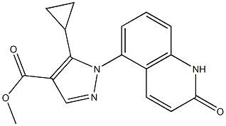 5-Cyclopropyl-1-(1,2-dihydro-2-oxo-5-quinolinyl)-1H-pyrazole-4-carboxylic Acid Methyl Ester结构式