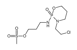 1-Propanol, 3-((3-(2-chloroethyl)tetrahydro-2H-1,3,2-oxazaphosphorin-2-yl)amino)-, methanesulfonate (ester), P-oxide结构式