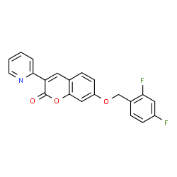 7-((2,4-difluorobenzyl)oxy)-3-(pyridin-2-yl)-2H-chromen-2-one结构式