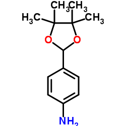 4-(4,4,5,5-Tetramethyl-1,3-dioxolan-2-yl)aniline结构式