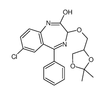 7-chloro-3-[(2,2-dimethyl-1,3-dioxolan-4-yl)methoxy]-5-phenyl-1,3-dihydro-1,4-benzodiazepin-2-one结构式