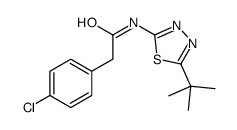 2-(4-Chlorophenyl)-N-[5-(2-methyl-2-propanyl)-1,3,4-thiadiazol-2- yl]acetamide Structure