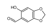 6-羟基苯并[d][1,3]二氧杂环戊烯-5-甲醛结构式