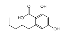 2,4-dihydroxy-6-pentylbenzoic acid structure
