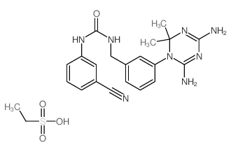 3-(3-cyanophenyl)-1-[[3-(4,6-diamino-2,2-dimethyl-1,3,5-triazin-1-yl)phenyl]methyl]urea; ethanesulfonic acid picture