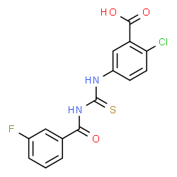 2-CHLORO-5-[[[(3-FLUOROBENZOYL)AMINO]THIOXOMETHYL]AMINO]-BENZOIC ACID Structure