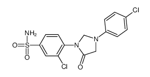 3-chloro-4-[3-(4-chlorophenyl)-5-oxoimidazolidin-1-yl]benzenesulfonamide结构式