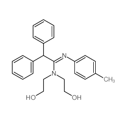 Benzeneethanimidamide,N,N-bis(2-hydroxyethyl)-N'-(4-methylphenyl)-a-phenyl-, hydrochloride (1:1) Structure