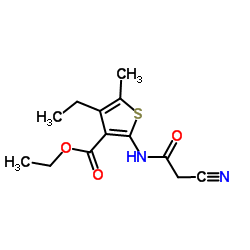 Ethyl 2-[(cyanoacetyl)amino]-4-ethyl-5-methyl-3-thiophenecarboxylate Structure