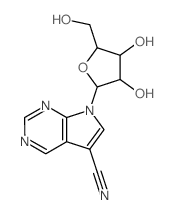 7H-Pyrrolo[2,3-d]pyrimidine-5-carbonitrile,7-b-D-ribofuranosyl- Structure