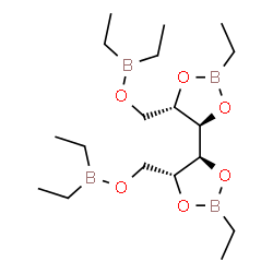 2-O,3-O:4-O,5-O-Bis(ethylboranediyl)-1-O,6-O-bis(diethylboryl)galactitol Structure