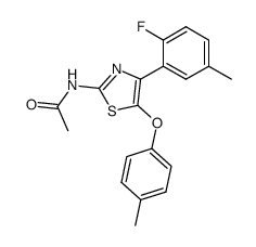 N-[4-(2-fluoro-5-methyl-phenyl)-5-p-tolyloxy-thiazol-2-yl]-acetamide结构式