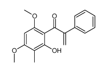 1-(2-hydroxy-4,6-dimethoxy-3-methylphenyl)-2-phenylprop-2-en-1-one结构式