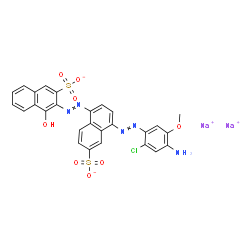 3-[[4-[(4-Amino-2-chloro-5-methoxyphenyl)azo]-6-sulfo-1-naphtyl]azo]-4-hydroxy-2-naphthalenesulfonic acid disodium salt picture