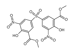 6,6'-dihydroxy-5,5'-dinitro-3,3'-sulfonyl-di-benzoic acid dimethyl ester Structure