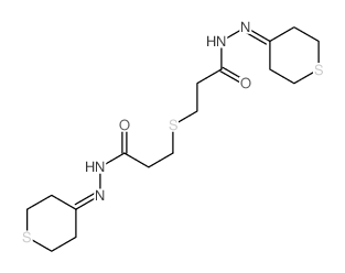 N-(thian-4-ylideneamino)-3-[2-[(thian-4-ylideneamino)carbamoyl]ethylsulfanyl]propanamide structure