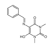 5-benzylideneamino-1,3-dimethyl-pyrimidine-2,4,6-trione Structure