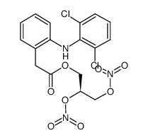 (2S)-2,3-bis(nitrooxy)propyl 2-(2-((2,6-dichlorophenyl)amino)phenyl)acetate结构式