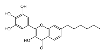 7-heptyl-3-hydroxy-2-(3,4,5-trihydroxyphenyl)chromen-4-one结构式