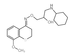 4H-1-Benzothiopyran-4-one,2,3-dihydro-8-methoxy-, O-[3-(cyclohexylamino)-2-hydroxypropyl]oxime结构式