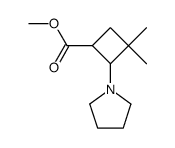 methyl 3,3-dimethyl-2-(1-pyrrolidinyl)-cyclobutanecarboxylate结构式