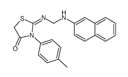 (2E)-3-(4-methylphenyl)-2-[(naphthalen-2-ylamino)methylimino]-1,3-thiazolidin-4-one Structure