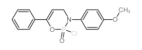 2H-1,3,2-Oxazaphosphorine, 2-chloro-3, 4-dihydro-3-(4-methoxyphenyl)-6-phenyl-, 2-oxide结构式