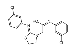 N-(3-chlorophenyl)-2-[2-(3-chlorophenyl)imino-1,3-thiazolidin-3-yl]acetamide结构式