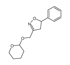5-phenyl-3-(((tetrahydro-2H-pyran-2-yl)oxy)methyl)-4,5-dihydroisoxazole结构式