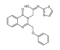 2-[4-oxo-2-(phenoxymethyl)quinazolin-3-yl]-N-(1,3-thiazol-2-yl)acetamide结构式