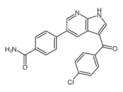 4-[3-(4-chlorobenzoyl)-1H-pyrrolo[2,3-b]pyridin-5-yl]benzamide Structure