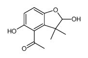 4-acetyl-2,5-dihydroxy-3,3-dimethyl-2,3-dihydrobenzo(b)furan结构式