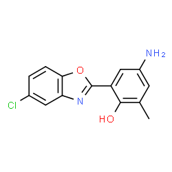 4-amino-2-(5-chloro-1,3-benzoxazol-2-yl)-6-methylphenol structure