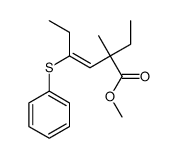 methyl 2-ethyl-2-methyl-4-phenylsulfanylhex-3-enoate Structure