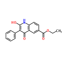 Ethyl 2-hydroxy-4-oxo-3-phenyl-1,4-dihydro-6-quinolinecarboxylate Structure