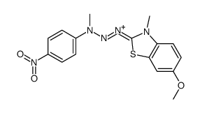 6-methoxy-3-methyl-2-[3-methyl-3-(4-nitrophenyl)-1-triazenyl]-Benzothiazolium Structure