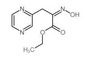 ethyl (2E)-2-hydroxyimino-3-pyrazin-2-yl-propanoate结构式