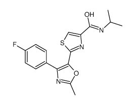 2-[4-(4-fluorophenyl)-2-methyl-1,3-oxazol-5-yl]-N-propan-2-yl-1,3-thiazole-4-carboxamide结构式