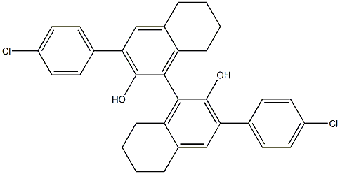 (R)-3,3'-双(4-氯苯基)-5,5',6,6',7,7',8,8'-八氢-1,1'-联萘酚结构式