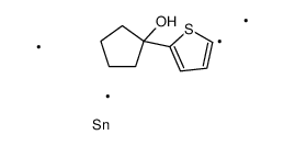 1-(5-trimethylstannylthiophen-2-yl)cyclopentan-1-ol结构式