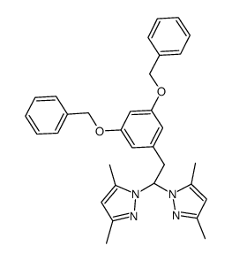 (C6H5CH2O)2C6H3CH2CH(3,5-dimethylpyrazolyl)2结构式