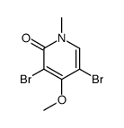 3,5-dibromo-4-methoxy-1-methylpyridin-2-one结构式