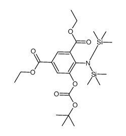 5-tert-butoxycarbonyloxy-4-(1,1,1,3,3,3-hexamethyl-disilan-2-yl)-isophthalic acid diethyl ester结构式