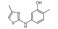 2-methyl-5-[(4-methyl-1,3-thiazol-2-yl)amino]phenol结构式