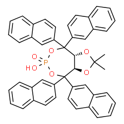 (3aR,8aR)-四氢-6-羟基-2,2-二甲基-4,4,8,8-四-2-萘基-6-氧化物-1,3-二氧杂环[4,5-e][1,3,2]二氧磷结构式