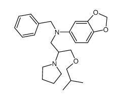 2-(N-pyrrolidino)-3-isobutoxy-N-(3,4-methylenedioxy)-phenyl-N-benzyl-propylamine结构式